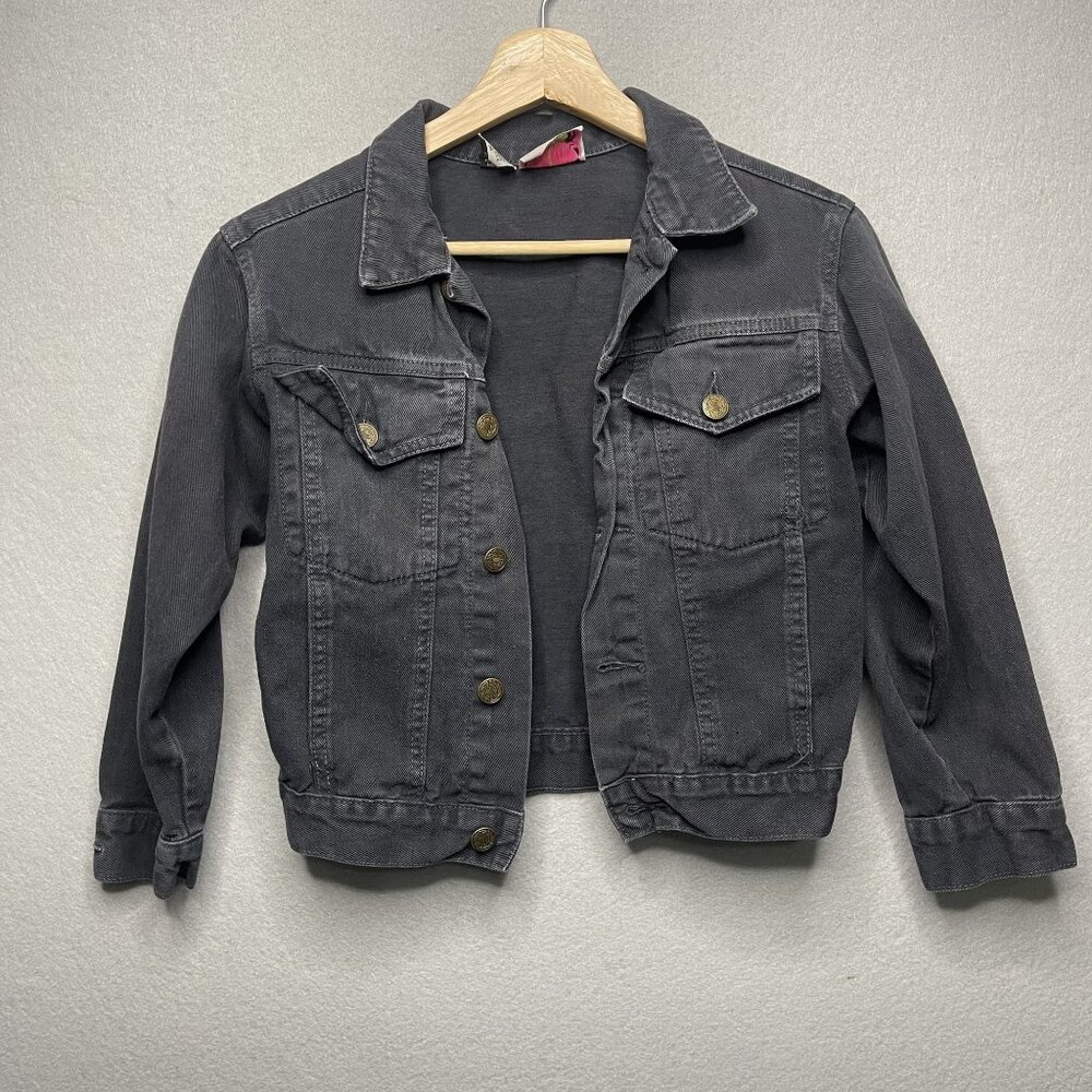 Vintage Torpedo International Black Denim Jacket M USA Made